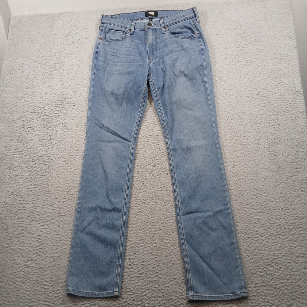 PAIGE Federal Slim Straight Leg Jeans Men's 31 Burnett Blue Rayon Blend EUC
